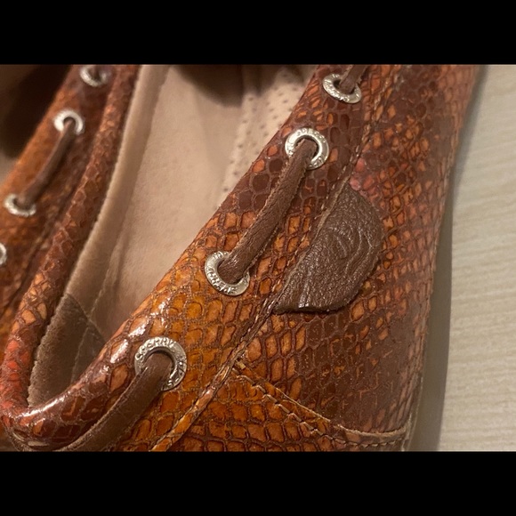SPERRY Snakeskin Leather Boat Shoe Loafer 6 - Picture 8 of 9